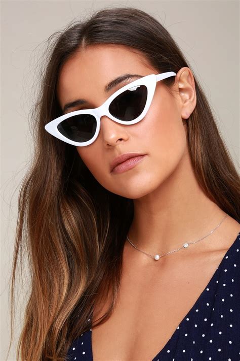 white cat eye sunglasses mango